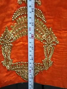 1-TimeUsed Orange Embroidered Lehenga Skirt