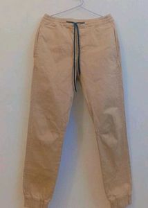 Khaki Jogger Pants with Drawstring