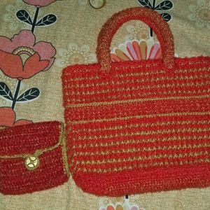 Red Crochet Bag