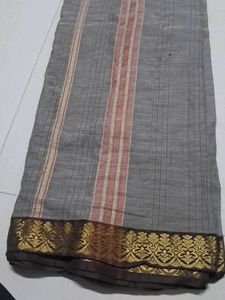 Elegant Grey Cotton Saree