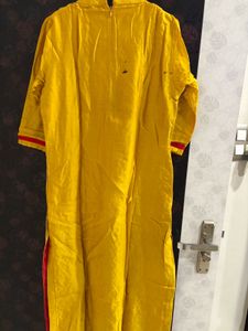 Embroidered Yellow Kurti
