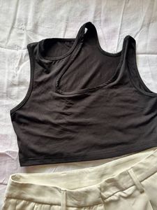 black asymmetrical top