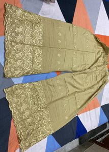 Skin Colour Plazo Proper Thread Work