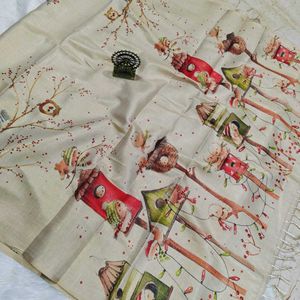 Elegant Blue &amp; Red Saree