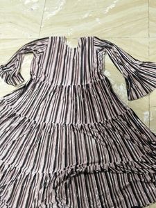Striped Tiered Midi Dress
