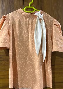 Cute peach Polka Dot Top