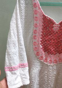 White Embroidered Kurta Set