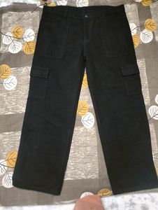 Popkey Dark Black Cargo Pant (Unisex )