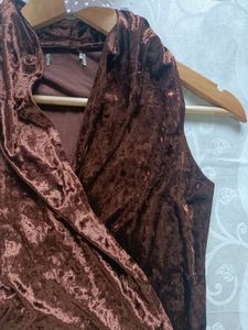 Brown Velvet Top