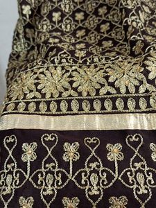Brown Colour Embroidery Stone Work Dress