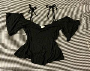 Off-Shoulder Tie Strap Top