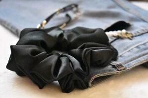 Black Satin Scrunchie