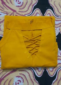 Mustard Yellow Off Shoulder Top