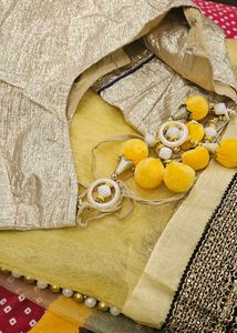 Net Saree With Heavy Pearl Border
