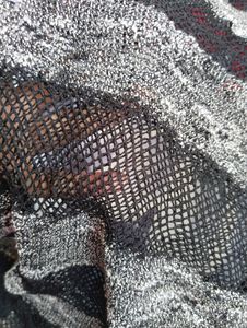 Very Standard Top Black&amp;White Line Net Top