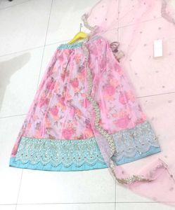 pastel pink And Blue Cute Lahenga✨