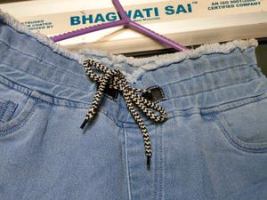Distressed Denim Joggers