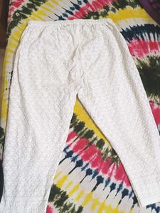 White Embroidered Palazzo Pants