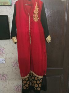 Elegant Red & Black Kurta