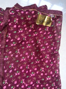Small Flower Printed Darbari Saree