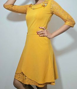 Mustard Yellow Semi Formal Dress