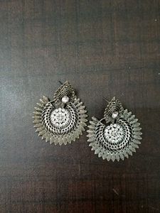 Oxidized Goddess Lakshmi Earrings