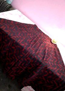Grey &amp; Red Net Long Skirt with Pure Cotton Lining