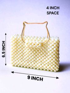 Pearl Beaded Clutch with Handle