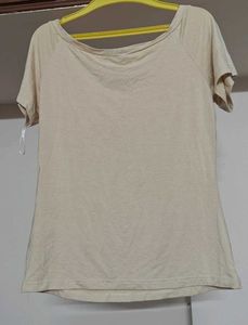 Shein Beige Short Sleeve Top