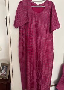 Magenta Printed Kurta Set