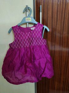 Magenta Frock For Babies By FabIndia