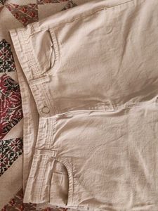 Beige Straight Pants