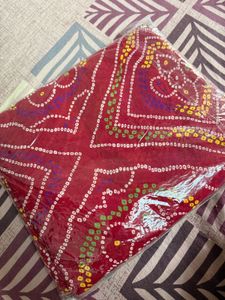 Red Bandhani Print Saree