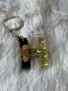 Spark &amp; Bloom – Dual-Tone Resin Alphabet Keychain