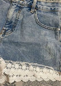 Denim Lace Shorts