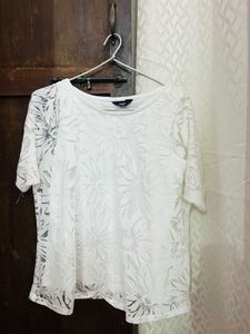 White Floral Lace Top