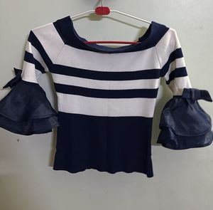 Striped Bell Sleeve Top