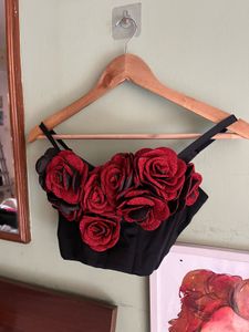 FLORAL CORSET CROP STATEMENT