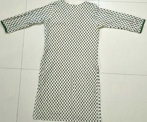 Combo of 2 Cotton Straight Kurties White &amp; Mustard