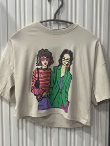 Graphic Print Cropped Tee