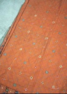 3 piece mirror embroidery unstitched cotton suit
