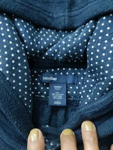 Cute Navy Blue Hooded Jacket