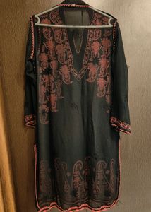 Black Womens Lucknowi Kurti