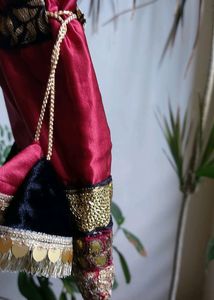 Maroon And Black Wedding Potli bag