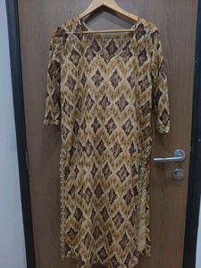 Printed Net Kurti With Plazzo