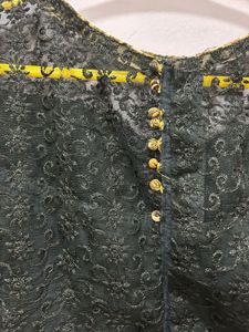 Black Lace Sheer Blouse With Lehanga