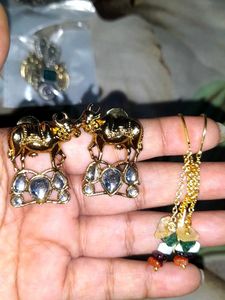 Combo earrings and natural stones earring