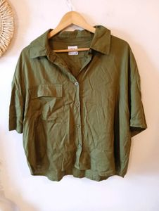 Zara Oversized Olive Green Shirt