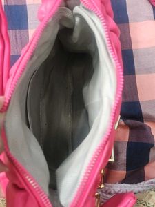 Pink Ruched Chain Bag