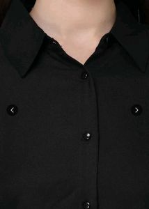 Stylish Black Ruffle Sleeve Shirt